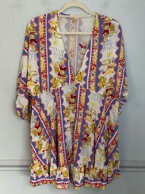Label of Love V-Neck Mini Beach Cover-Up Dress Size XL